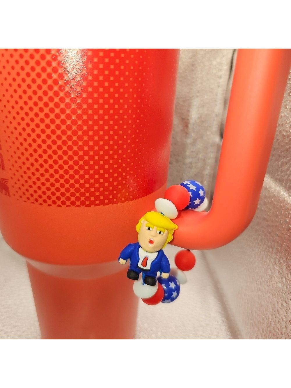 Silicone Tumbler Charms President Trump Red, White & Blue
